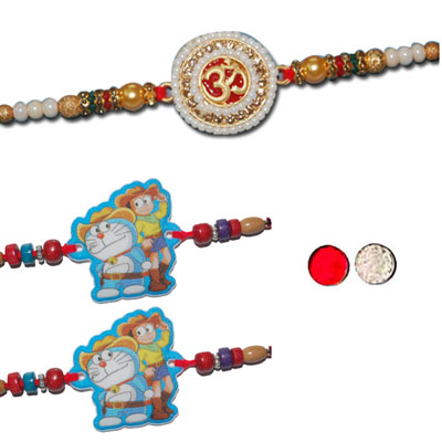"Doraemon Kids Rakhi - KID 7310A- 157 - (2 RAKHIS), RAKHIS -AD 4010 A (Single Rakhi) - Click here to View more details about this Product